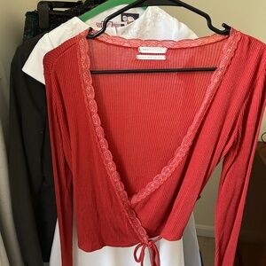 Urban Outfitters long sleeve tie top